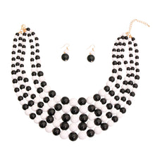 Load image into Gallery viewer, Black and White Pearl 5 Strand Set

