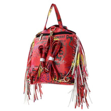 Load image into Gallery viewer, Red Graffiti Moto Jacket Backpack
