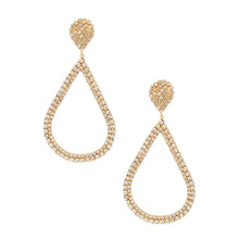 Load image into Gallery viewer, Gold Pave XL Teardrop Clip Ons
