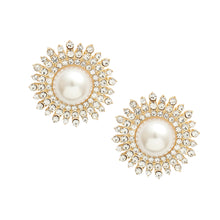 Load image into Gallery viewer, Cream Pearl Stone Burst Studs

