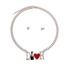 Load image into Gallery viewer, Designer Inspired Red Silver Necklace
