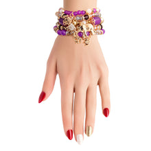 Load image into Gallery viewer, Purple Bead Elephant Bracelets

