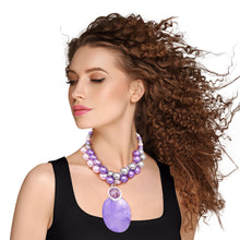 Load image into Gallery viewer, Purple Pearl and Shell Necklace
