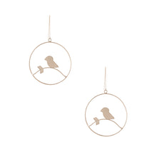 Load image into Gallery viewer, Silver Brass Bird Hoops
