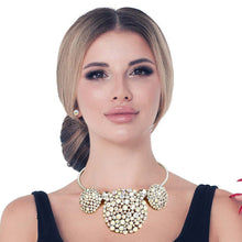 Load image into Gallery viewer, Aurora Borealis Triple Stone Dome Cluster Collar
