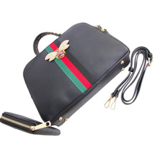 Load image into Gallery viewer, Black Stripe Top Handle Handbag Set
