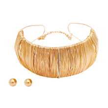 Load image into Gallery viewer, Gold Wire Cuff Choker Set
