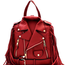 Load image into Gallery viewer, Moto Jacket Fringe Backpack
