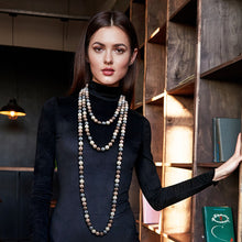 Load image into Gallery viewer, Multi Glass Pearls Coco Designer Style Endless Necklace
