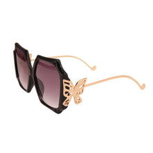 Load image into Gallery viewer, Black Retro Square Butterfly Sunglasses
