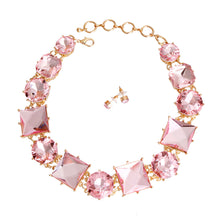 Load image into Gallery viewer, Pink Various Crystal Collar Set

