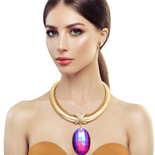 Load image into Gallery viewer, Purple Oval Omega Chain Set
