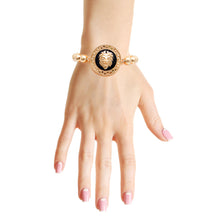Load image into Gallery viewer, Gold and Black Designer Lion Bracelet
