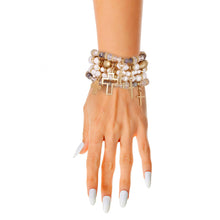 Load image into Gallery viewer, Cream Pearl Bead Cross Bracelets
