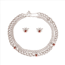 Load image into Gallery viewer, Designer Silver Double Chain Necklace
