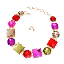 Load image into Gallery viewer, Multi Color Various Crystal Collar Set
