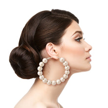 Load image into Gallery viewer, Silver Metallic Ball Hoop Earrings
