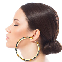 Load image into Gallery viewer, Leopard Rhinestone Hoops
