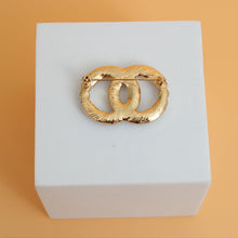 Load image into Gallery viewer, Designer Gold Pearl Rhinestone Brooch
