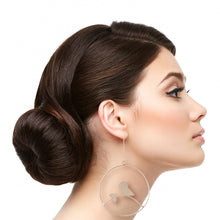 Load image into Gallery viewer, Silver Brass Bird Hoops

