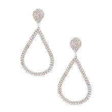 Load image into Gallery viewer, Silver Pave XL Teardrop Clip Ons
