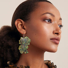 Load image into Gallery viewer, Black Glitter Natural Hair Earrings

