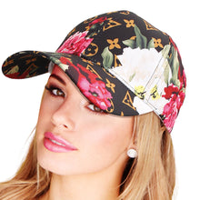 Load image into Gallery viewer, Black LV Monogram Flower Cap
