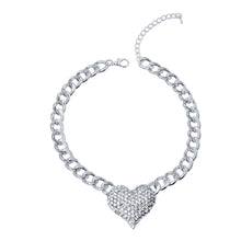 Load image into Gallery viewer, Clear Rhinestone Heart Necklace

