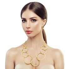 Load image into Gallery viewer, Gold Twisted Ring Necklace Set
