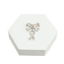 Load image into Gallery viewer, Double Pink Ribbon Silver Brooch
