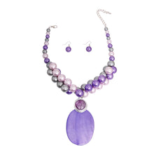 Load image into Gallery viewer, Purple Pearl and Shell Necklace
