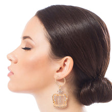 Load image into Gallery viewer, Gold Crown Baby Hoops
