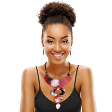 Load image into Gallery viewer, Red Celluloid Drop Collar Necklace

