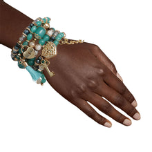 Load image into Gallery viewer, Mint Bead Love Charm Bracelets
