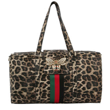 Load image into Gallery viewer, Leopard Print Trolley Weekender Duffel
