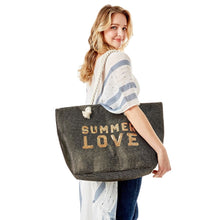 Load image into Gallery viewer, Black Summer Love Glitz Beach Tote
