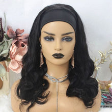 Load image into Gallery viewer, Body Wave Wigs with Headbands for Black Women Human Hair Wigs 150% Density Natural Black
