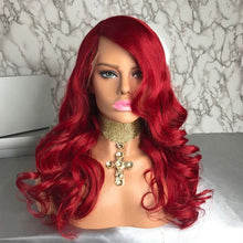 Load image into Gallery viewer, 13×6 Lace Front Wigs Redwine Color Body Wave Human Hair Lace Wigs 180 Density
