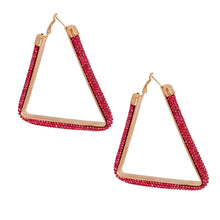 Load image into Gallery viewer, Triangle Tube Fuchsia Hoops
