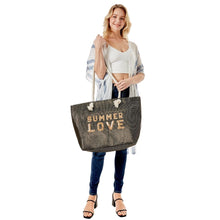 Load image into Gallery viewer, Black Summer Love Glitz Beach Tote
