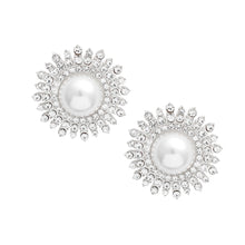 Load image into Gallery viewer, White Pearl Stone Burst Studs
