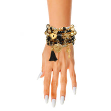 Load image into Gallery viewer, Black Glass Bead Love Bracelets
