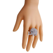 Load image into Gallery viewer, Silver Rhinestone Elephant Ring
