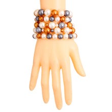 Load image into Gallery viewer, Gold and Cream Pearl Bead 5 Pcs Bracelets
