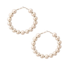 Load image into Gallery viewer, Silver Metallic Ball Hoop Earrings
