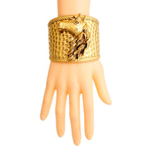 Load image into Gallery viewer, Burnished Gold Horse Hammered Cuff
