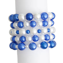 Load image into Gallery viewer, Blue White Pearl Bracelets 5 Pcs
