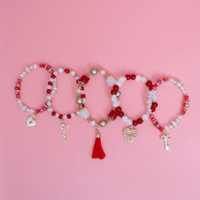 Load image into Gallery viewer, Red White Glass Love Bracelets
