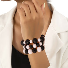 Load image into Gallery viewer, Black and White Pearl 3 Pc Bracelets
