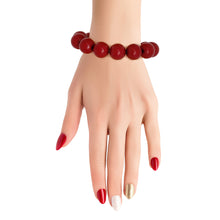 Load image into Gallery viewer, Burgundy Bubble Gum Pearl Bracelet
